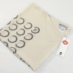 Wildfox Couture White Scarf/Wrap Laurel W Crest Frayed Hem New